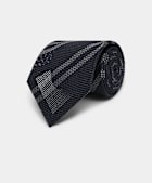 Navy Striped Grenadine Tie