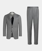 Mid Grey Herringbone Tailored Fit Havana Suit
