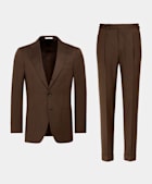 Dark Brown Herringbone Havana Suit