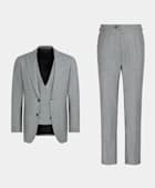 Mid Grey Houndstooth Three-Piece Tailored Fit Havana Suit