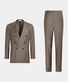 Taupe Herringbone Perennial Tailored Fit Havana Suit