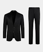 Black Relaxed Fit Roma Suit