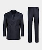 Navy Striped Tailored Fit Havana Suit