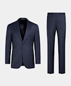 Traje Havana azul marino pata de gallo corte Tailored