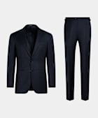 Navy Checked Tailored Fit Havana Suit