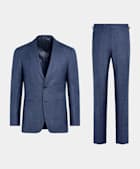 Costume Havana coupe Tailored bleu moyen