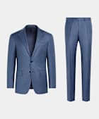 Mid Blue Tailored Fit Havana Suit