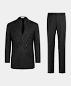 Black Striped Tailored Fit Milano Suit