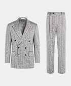 Grey Herringbone Tailored Fit Milano Suit