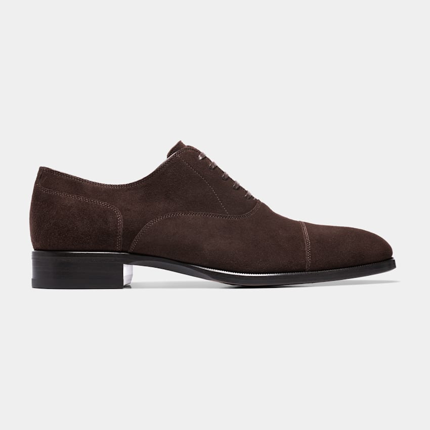SUITSUPPLY Italian Calf Suede Brown Oxford