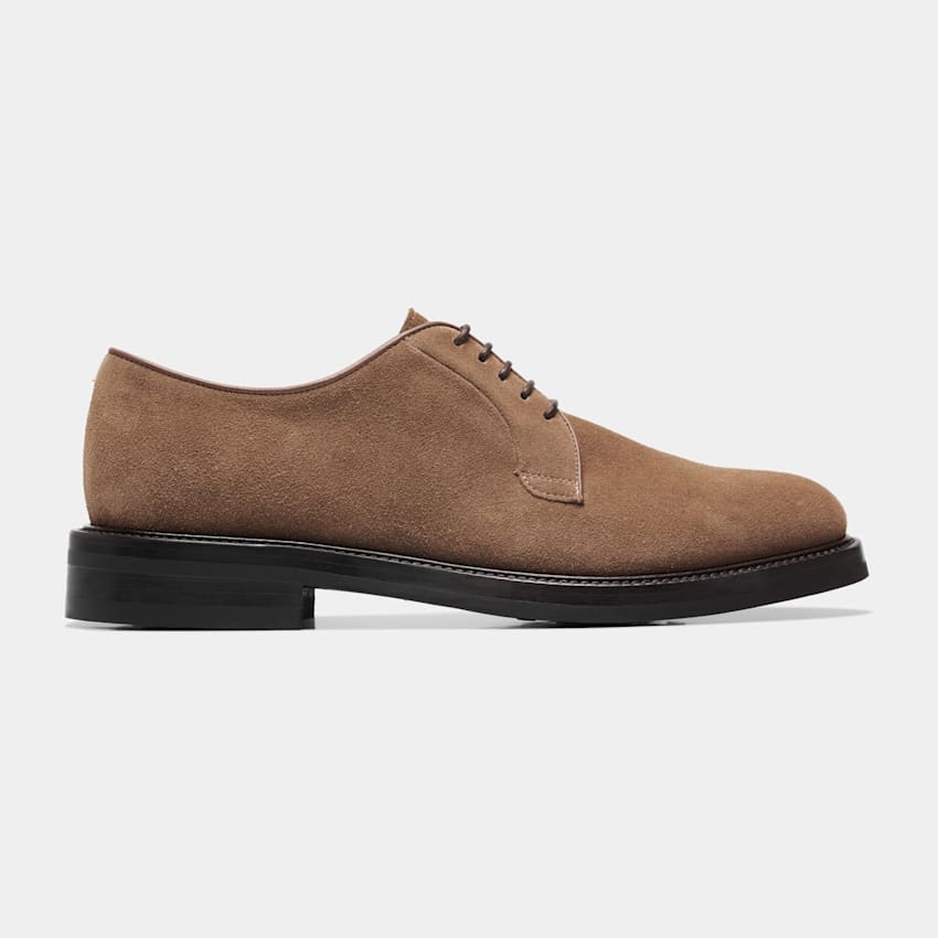 SUITSUPPLY Italian Calf Suede Light Brown Derby