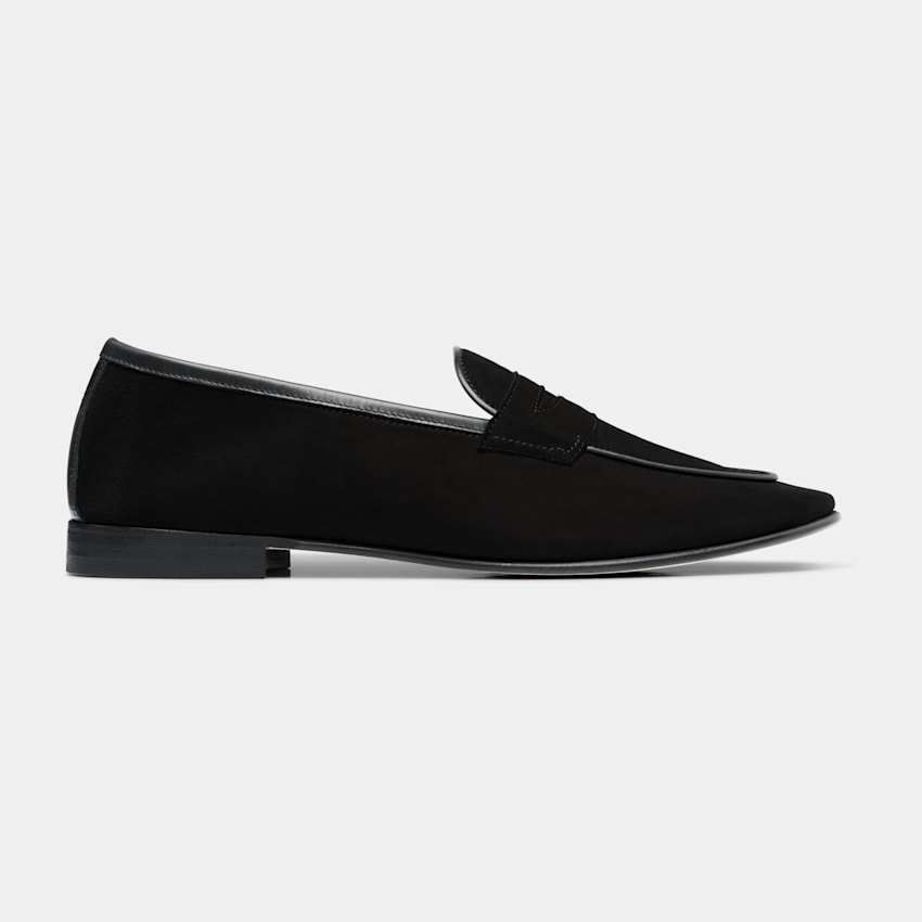Black Loafer in Italian Calf Suede | SUITSUPPLY US