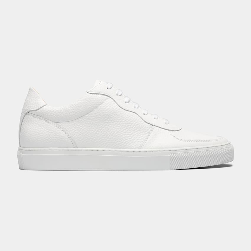 SUITSUPPLY Italian Grained Calf Leather White Sneaker