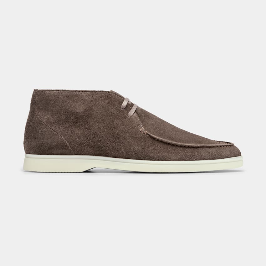 SUITSUPPLY Calf Suede Double Face Taupe Chukka Boot
