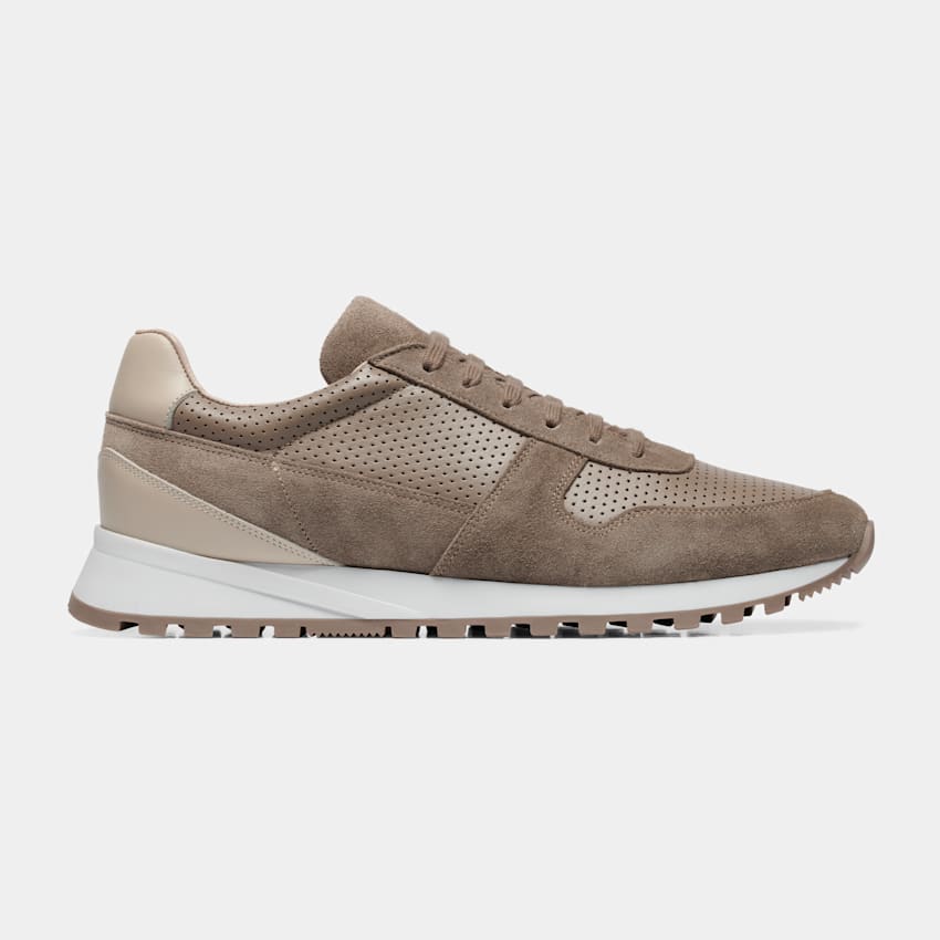 SUITSUPPLY Calf Leather & Suede Brown Runner Sneaker