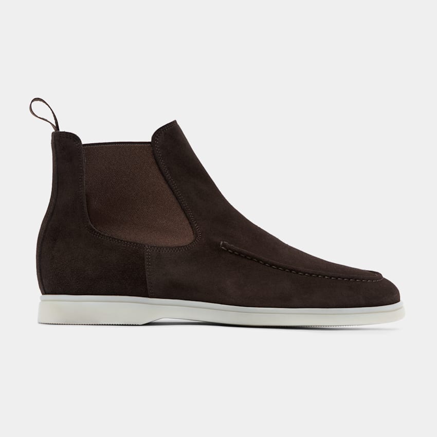 SUITSUPPLY Calf Suede Brown Casual Chelsea Boot