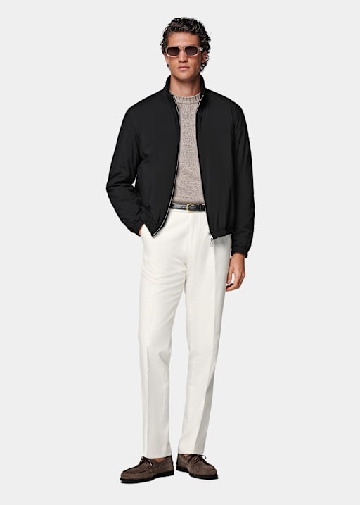 Black Reversible Bomber Jacket