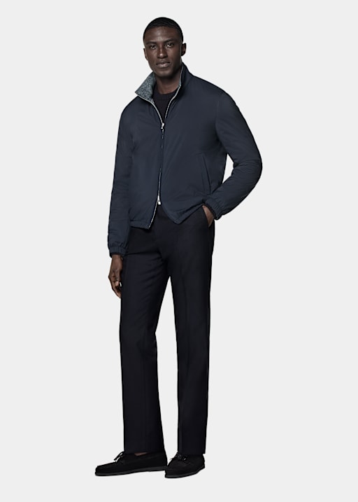 Navy Reversible Bomber Jacket