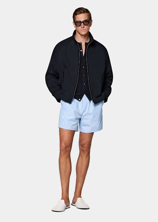 Navy Raglan Bomber Jacket