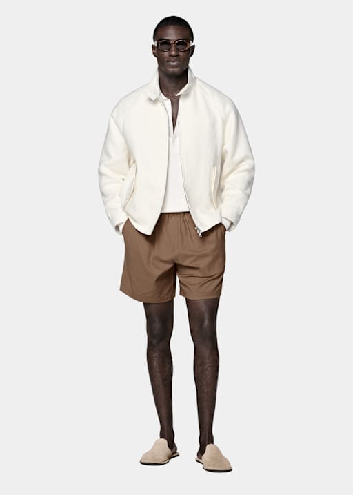 Chaqueta bomber ragl&aacute;n crudo