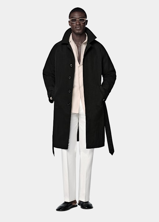 Black Belted Trench Coat