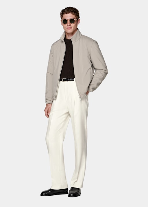 Taupe Reversible Bomber Jacket