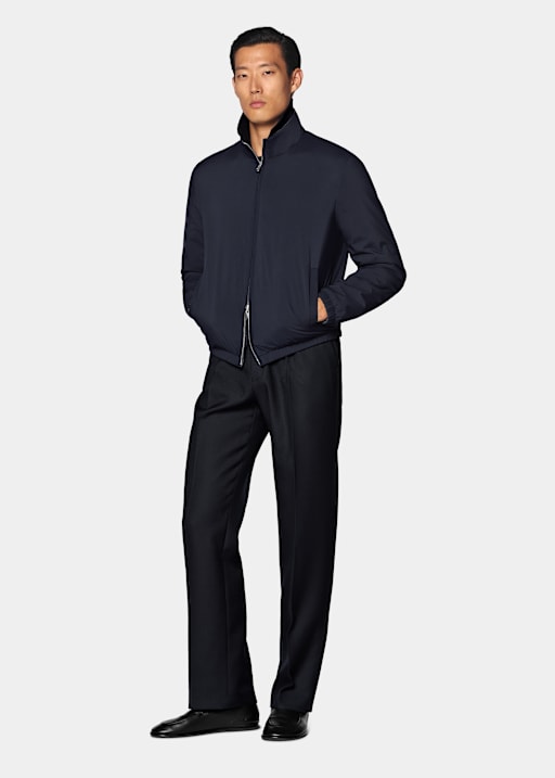 Bomber reversible azul marino