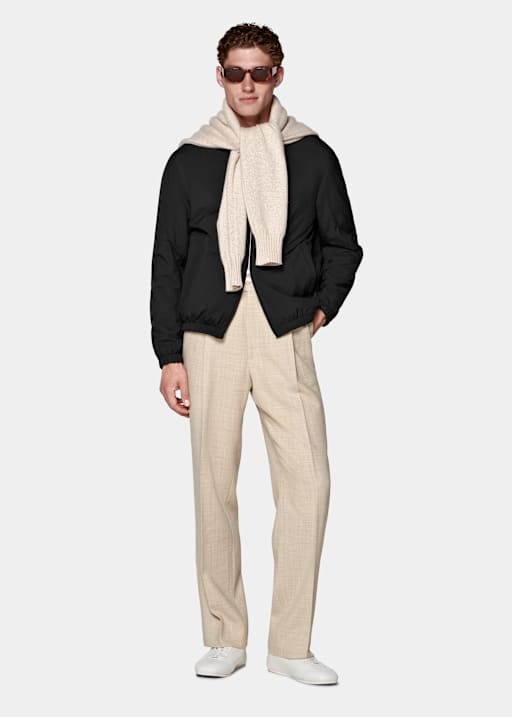 Black Reversible Bomber Jacket