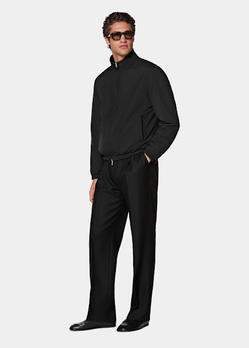Black Reversible Bomber Jacket