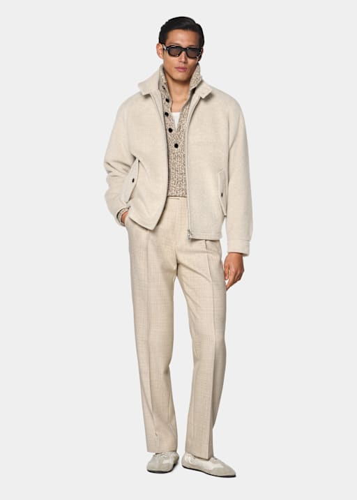 Light Taupe Raglan Bomber Jacket