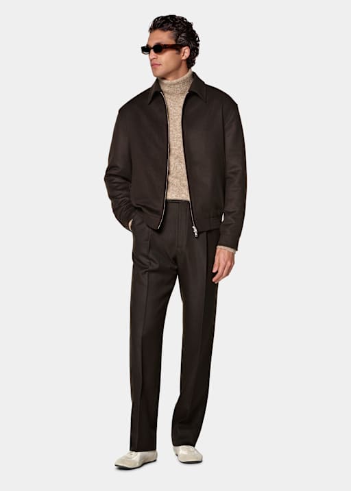Dark Brown Bomber Jacket