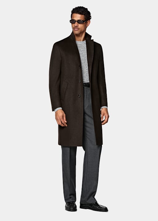 Manteau marron fonc&eacute;