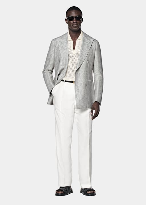 Light grey on sale blazer black shirt