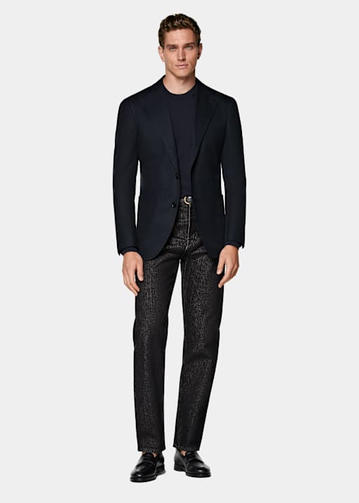 Navy Relaxed Fit Roma Suit Jacket