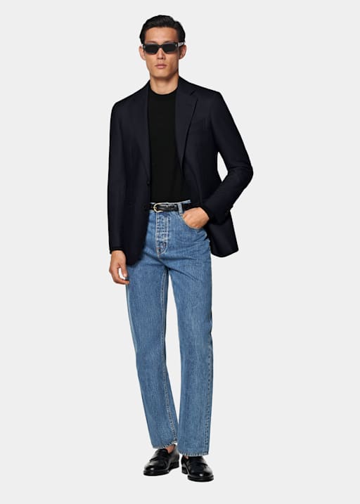 Navy Tailored Fit Havana Suit Jacket