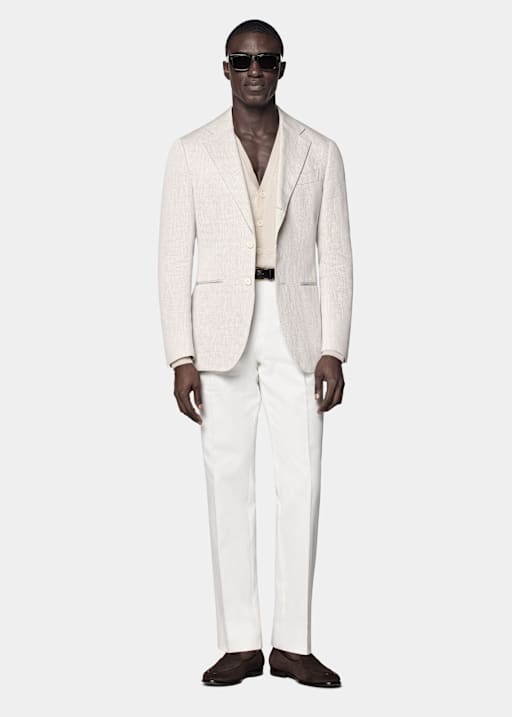 Light Taupe Tailored Fit Havana Suit Jacket