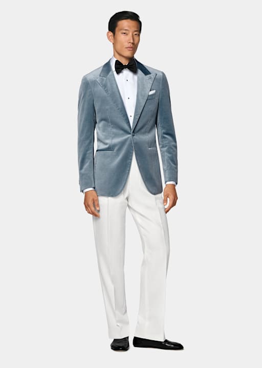 Light Blue Tailored Fit Havana Dinner Jacket
