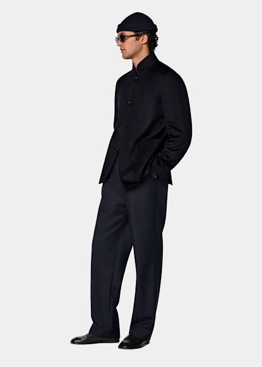 Navy Relaxed Fit Shirt-Jacket