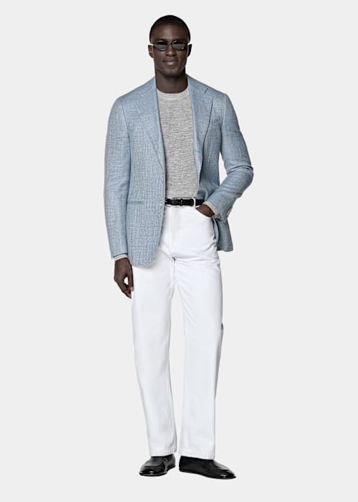 Light Blue Tailored Fit Havana Blazer