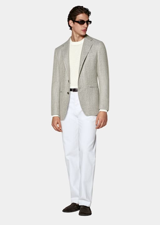 Blazer Havana verde intermedio corte Tailored
