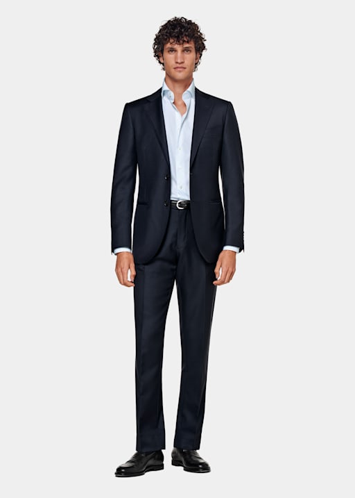 Navy Tailored Fit Lazio Suit Jacket