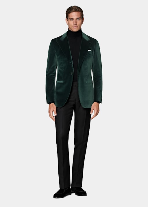 Dark Green Tailored Fit Havana Dinner Jacket