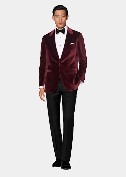 Burgundy Tailored Fit Havana Dinner Jacket