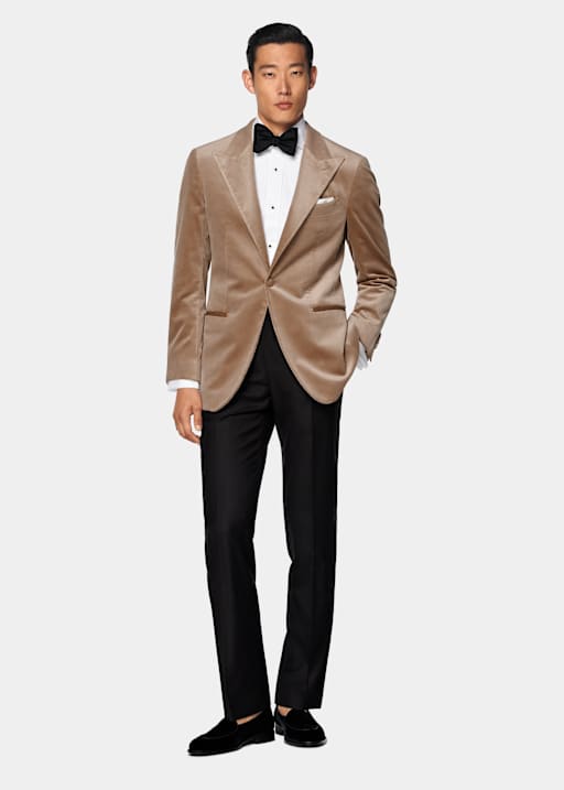 Blazer de esmoquin Havana marrón intermedio corte Tailored