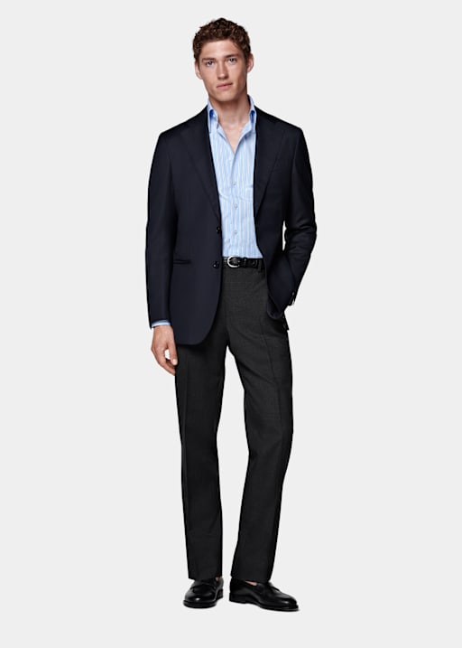 Navy Perennial Tailored Fit Havana Suit Jacket