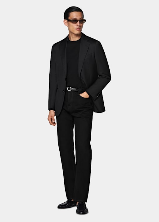 Black Perennial Tailored Fit Havana Suit Jacket