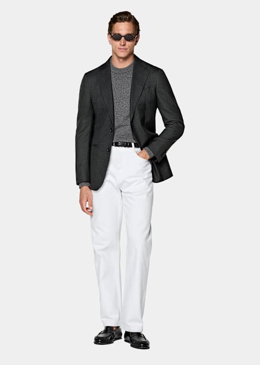 Dark Grey Perennial Tailored Fit Havana Suit Jacket