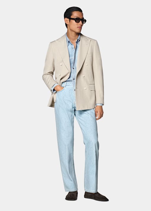 Light Brown Tailored Fit Milano Suit Jacket