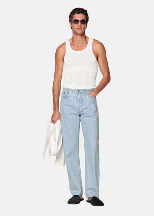 Off-white Geribde Tanktop