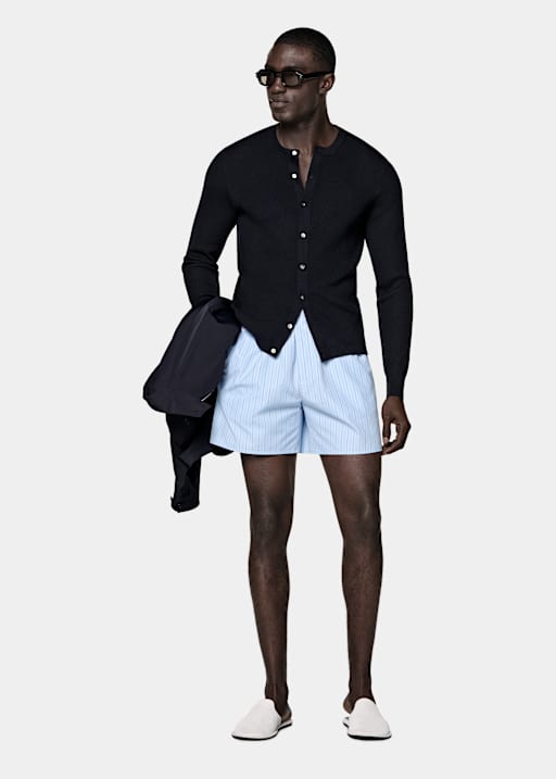 Navy Geribd Cardigan